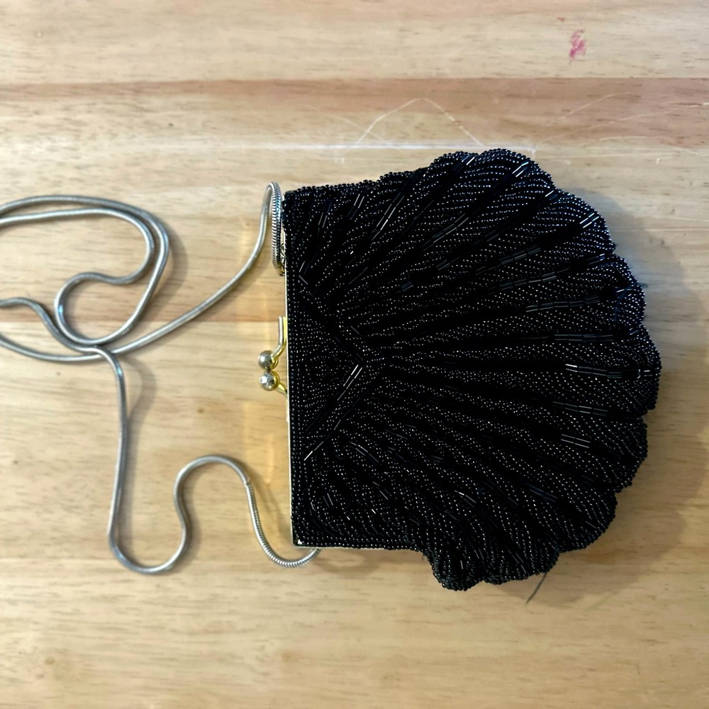 Vintage Black Beaded Purse